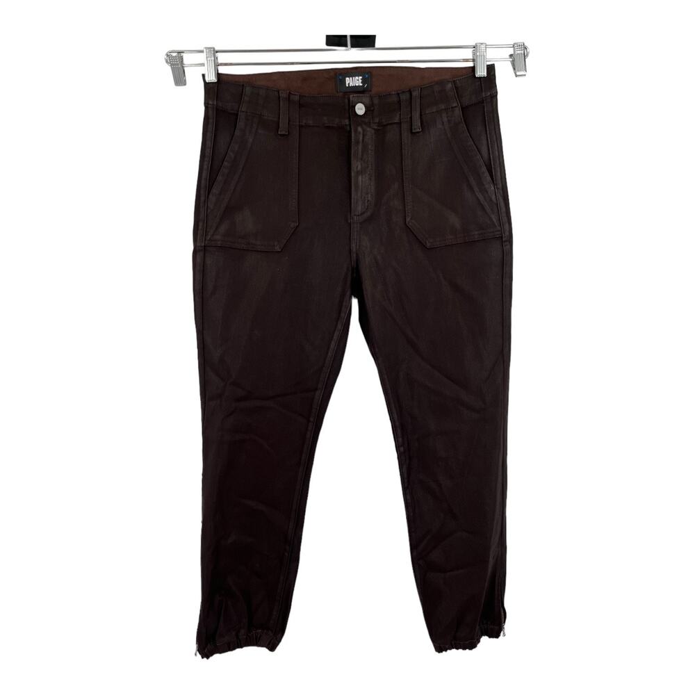 Paige Pants Mayslie coated jogger brown size 32 - Picture 2 of 7